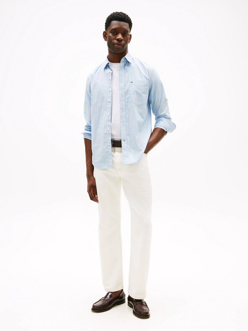 Camisa Tommy Hilfiger Mangas Largas Rayas Para Caballeros by Tommy Hilfiger