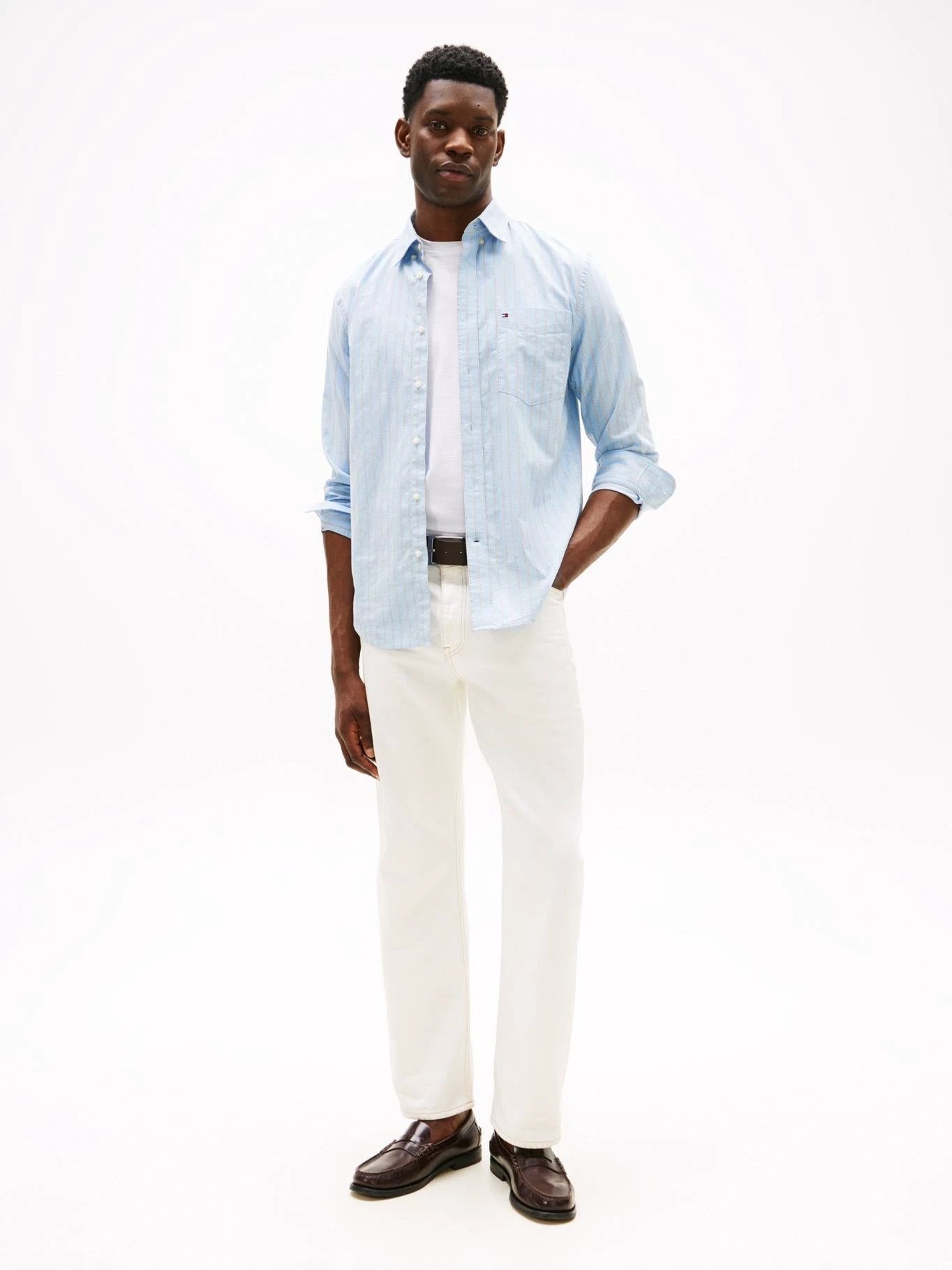 Camisa Tommy Hilfiger Mangas Largas Rayas Para Caballeros by Tommy Hilfiger
