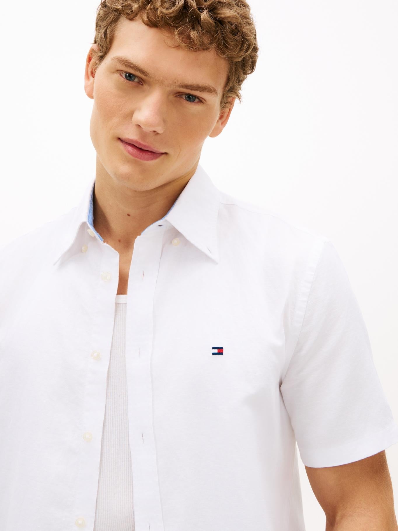 Camisa Tommy Hilfiger Mangas Cortas Lisa para Caballeros