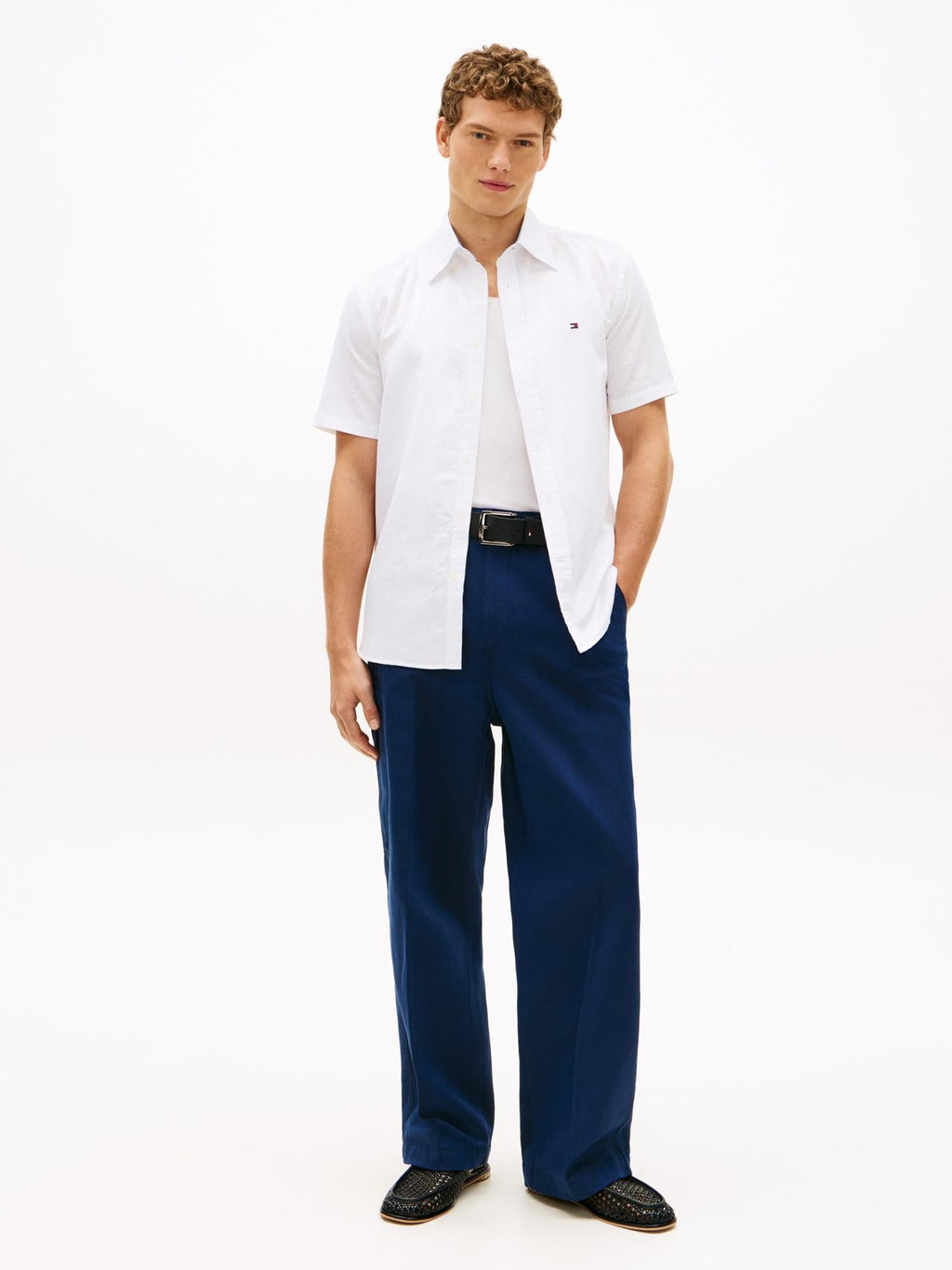 Camisa Tommy Hilfiger Mangas Cortas Lisa para Caballeros