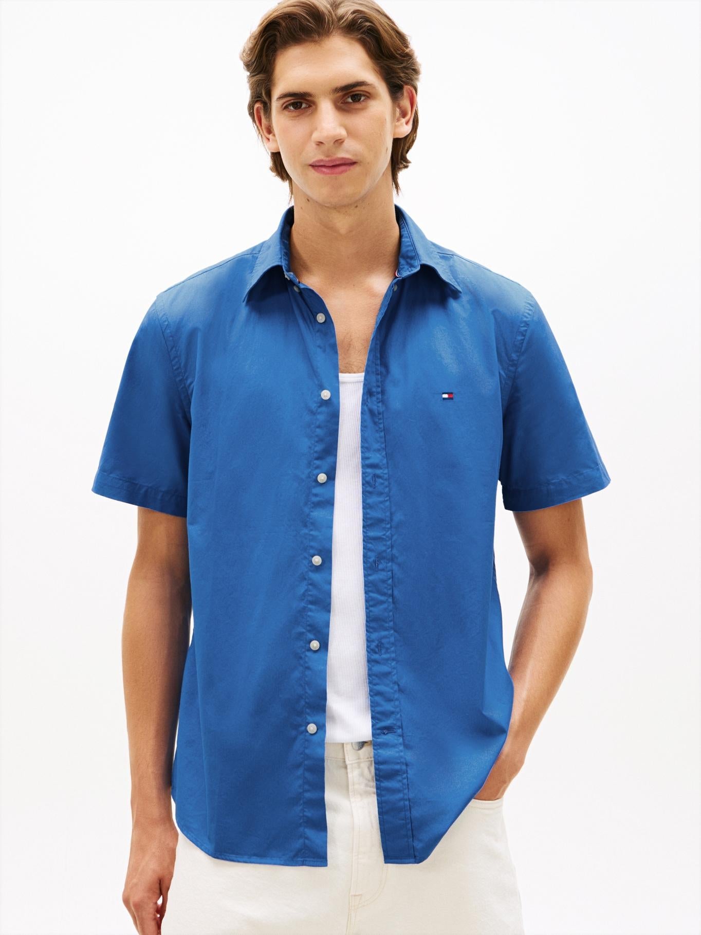 Camisa Tommy Hilfiger Mangas Cortas Lisa para Caballeros