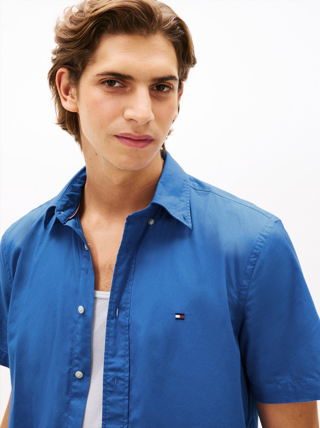 Camisa Tommy Hilfiger Mangas Cortas Lisa para Caballeros