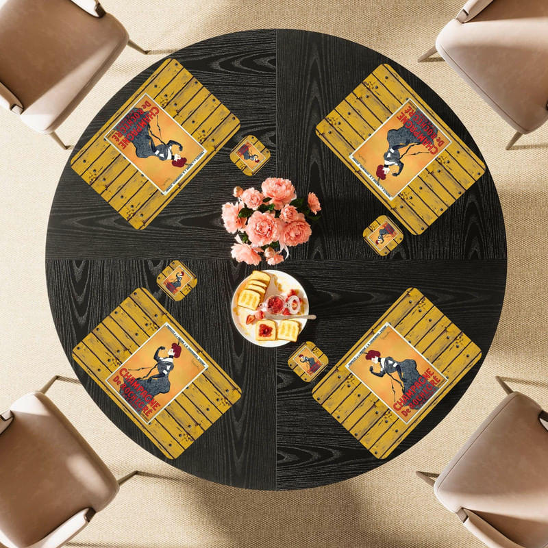 Individuales Reversibles set de 6 rectangular 41*27 cm + 6 Portavasos Marie