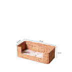 Cama para mascotas rectangular en jacinto de agua m 65x32x22cm