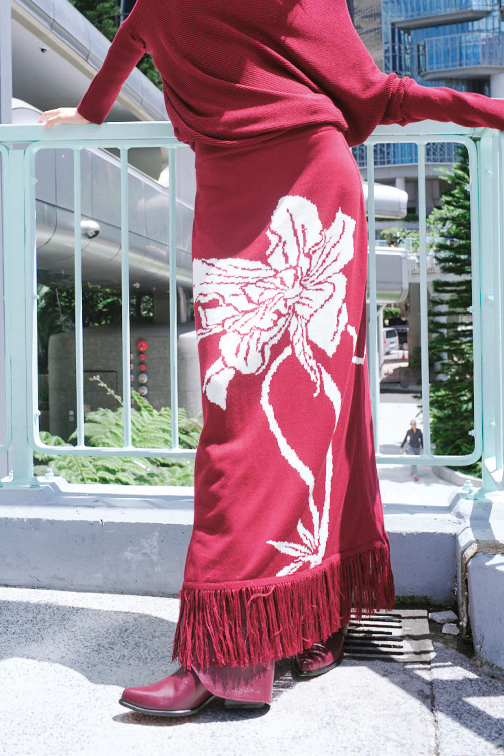 Falda muralla roja vinotinto