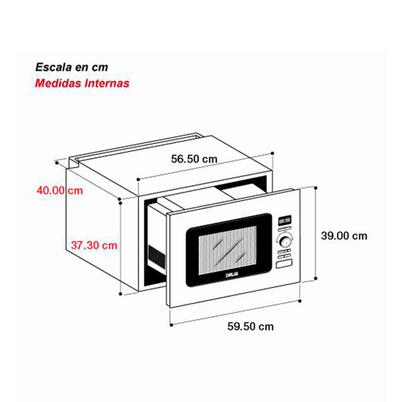 Horno Microondas Eléctrico DRIJA Acero Inoxidable Negro NAPOLI 25L BLACK