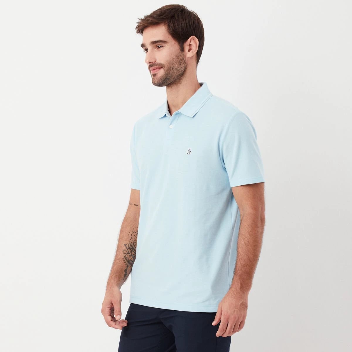 Poloshirt Penguin Mangas Cortas Liso Para Caballeros by Penguin