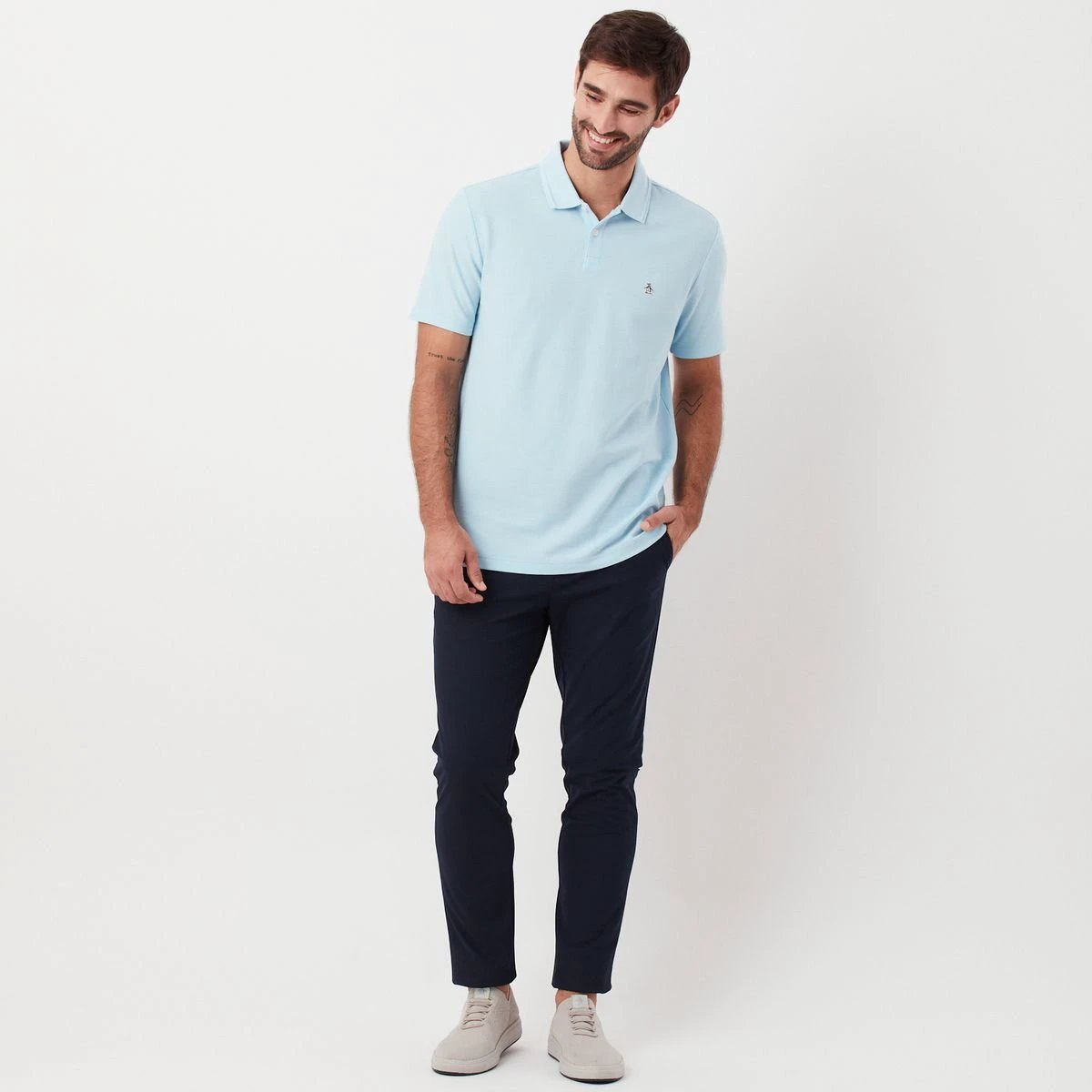 Poloshirt Penguin Mangas Cortas Liso Para Caballeros by Penguin