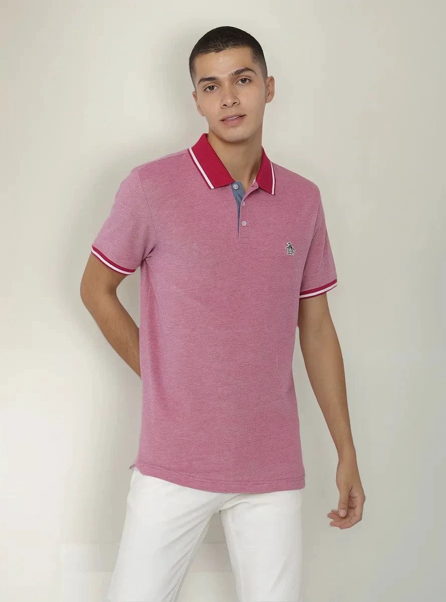 Poloshirt Penguin Mangas Cortas Liso Para Caballeros by Penguin
