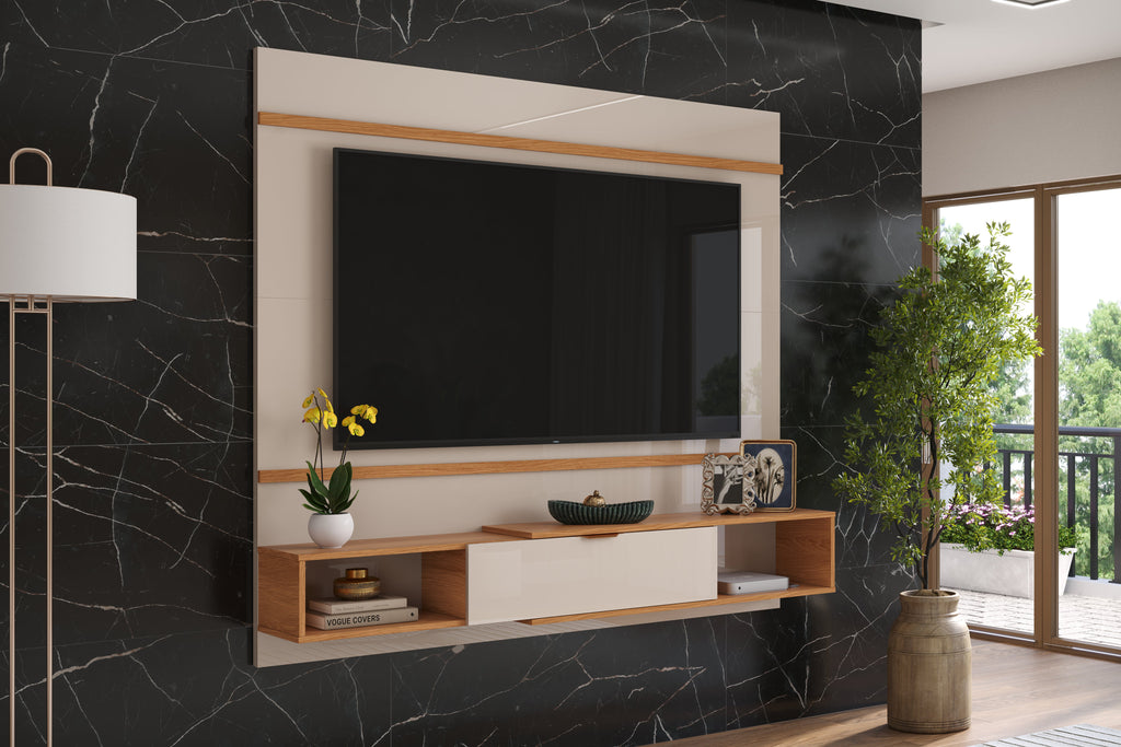 PANEL TV GENOVA OFF WHITE / MADERA