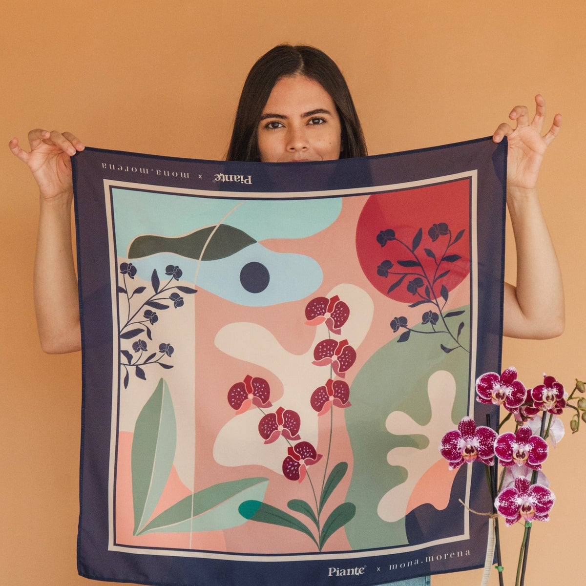 Pañoleta 70x70 Florecer