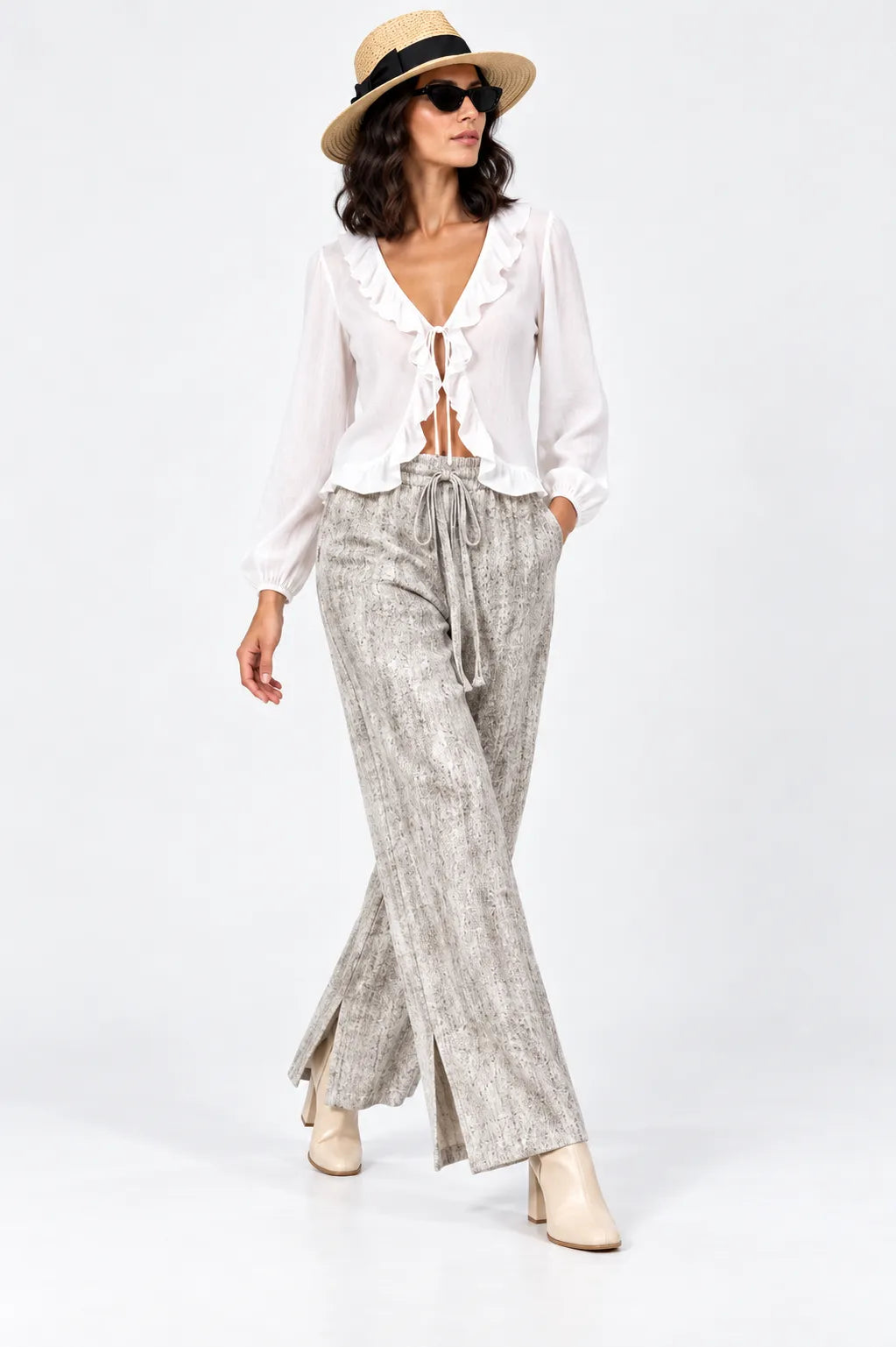 PANTALON TEXTURA SLIT B-M 9905