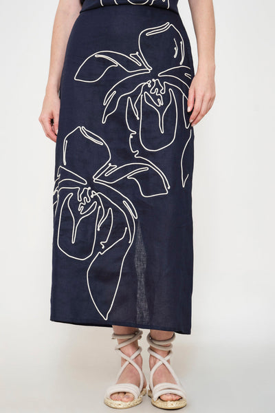 Falda arabela azul navy