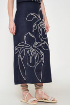 Falda arabela azul navy