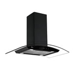 Extractor de Grasa DRIJA LED Vidrio Templado Acero Inoxidable Negro PRISMA ISLA TOUCH 90 BLACK