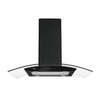 Extractor de Grasa DRIJA LED Vidrio Templado Acero Inoxidable Negro PRISMA ISLA TOUCH 90 BLACK