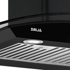 Extractor de Grasa DRIJA LED Vidrio Templado Acero Inoxidable Negro PRISMA ISLA TOUCH 90 BLACK