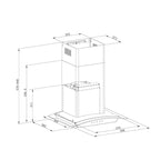 Extractor de Grasa DRIJA LED Vidrio Templado Acero Inoxidable PRISMA TOUCH 60