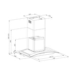 Extractor de Grasa DRIJA LED Vidrio Templado Acero Inoxidable PRISMA TOUCH 76