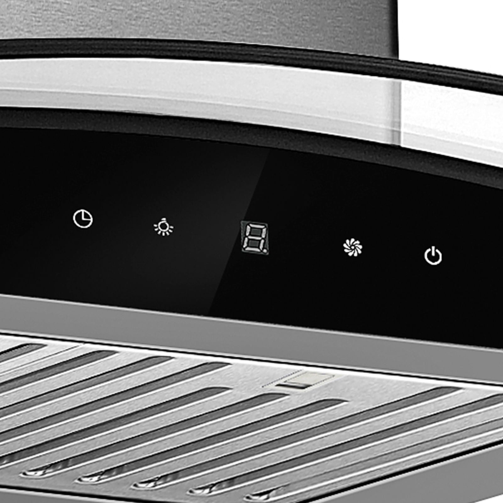 Extractor de Grasa DRIJA LED Vidrio Templado Acero Inoxidable PRISMA ISLA TOUCH 90