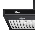 Extractor de Grasa DRIJA LED Acero Inoxidable Negro QUADRATO 76 BLACK