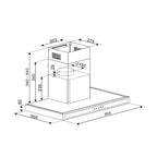 Extractor de Grasa DRIJA LED Acero Inoxidable Negro QUADRATO 90 BLACK