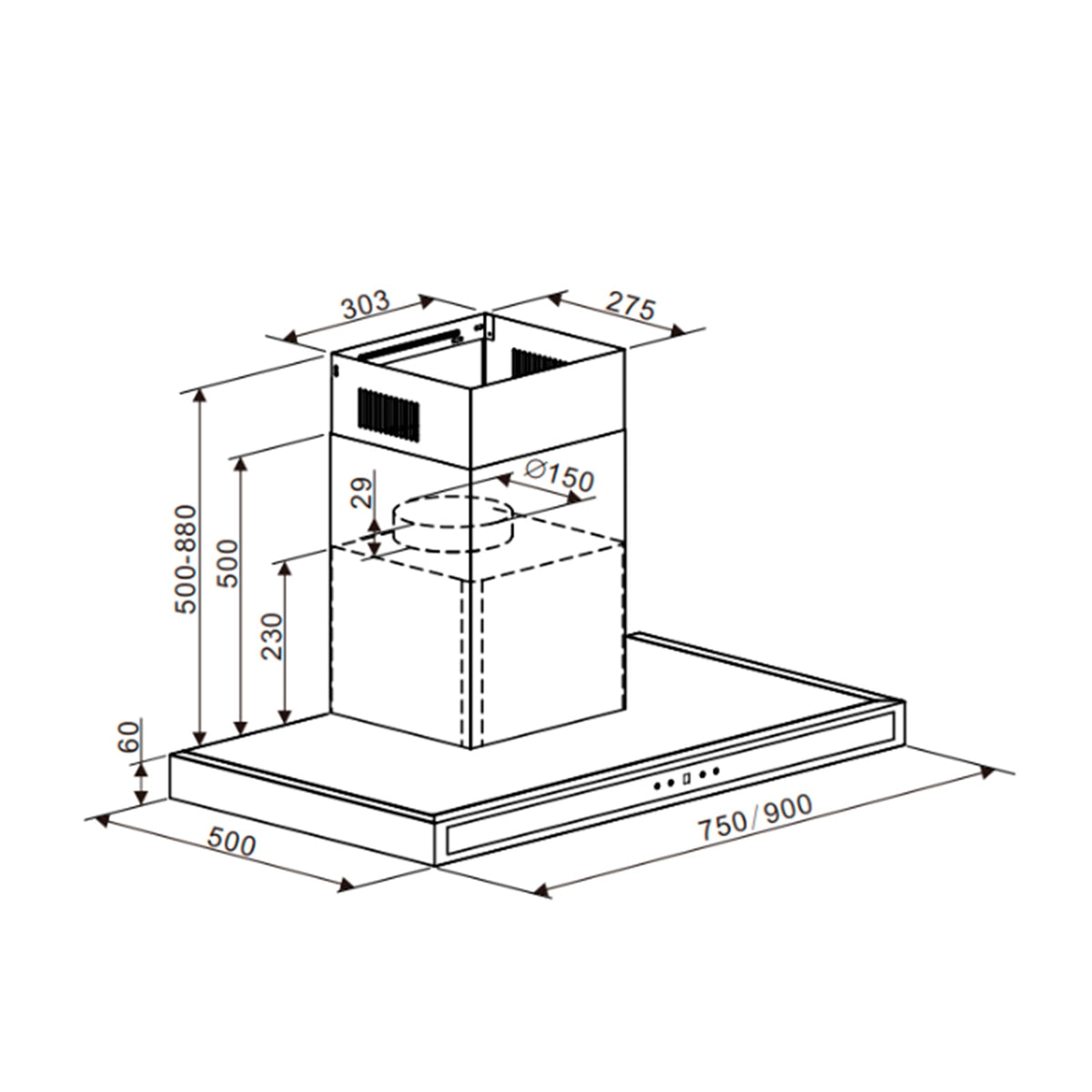 Extractor DRIJA QUADRATO 76 BLACK