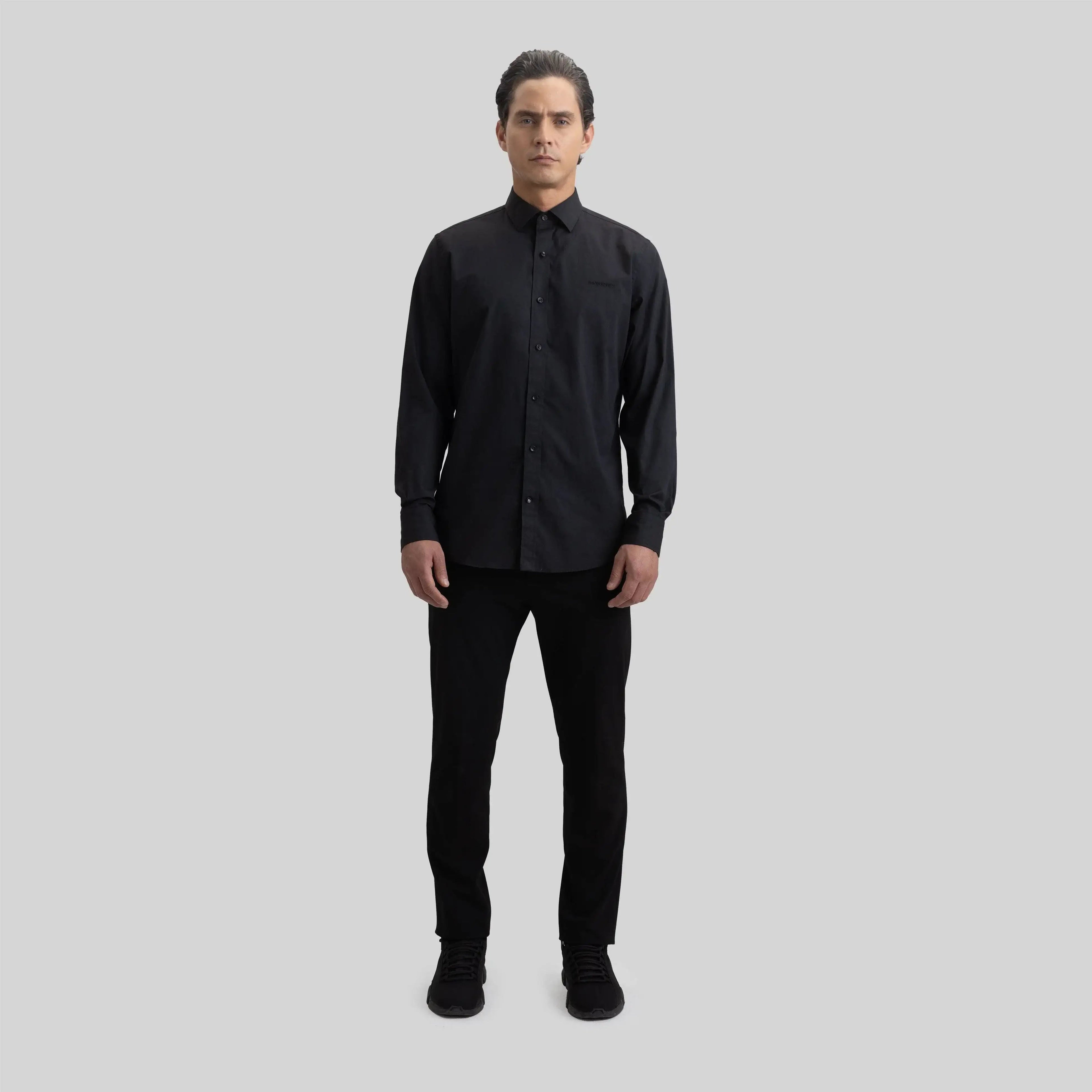 ROLLS SHIRT LONG SLEEVE BLACK - Monastery