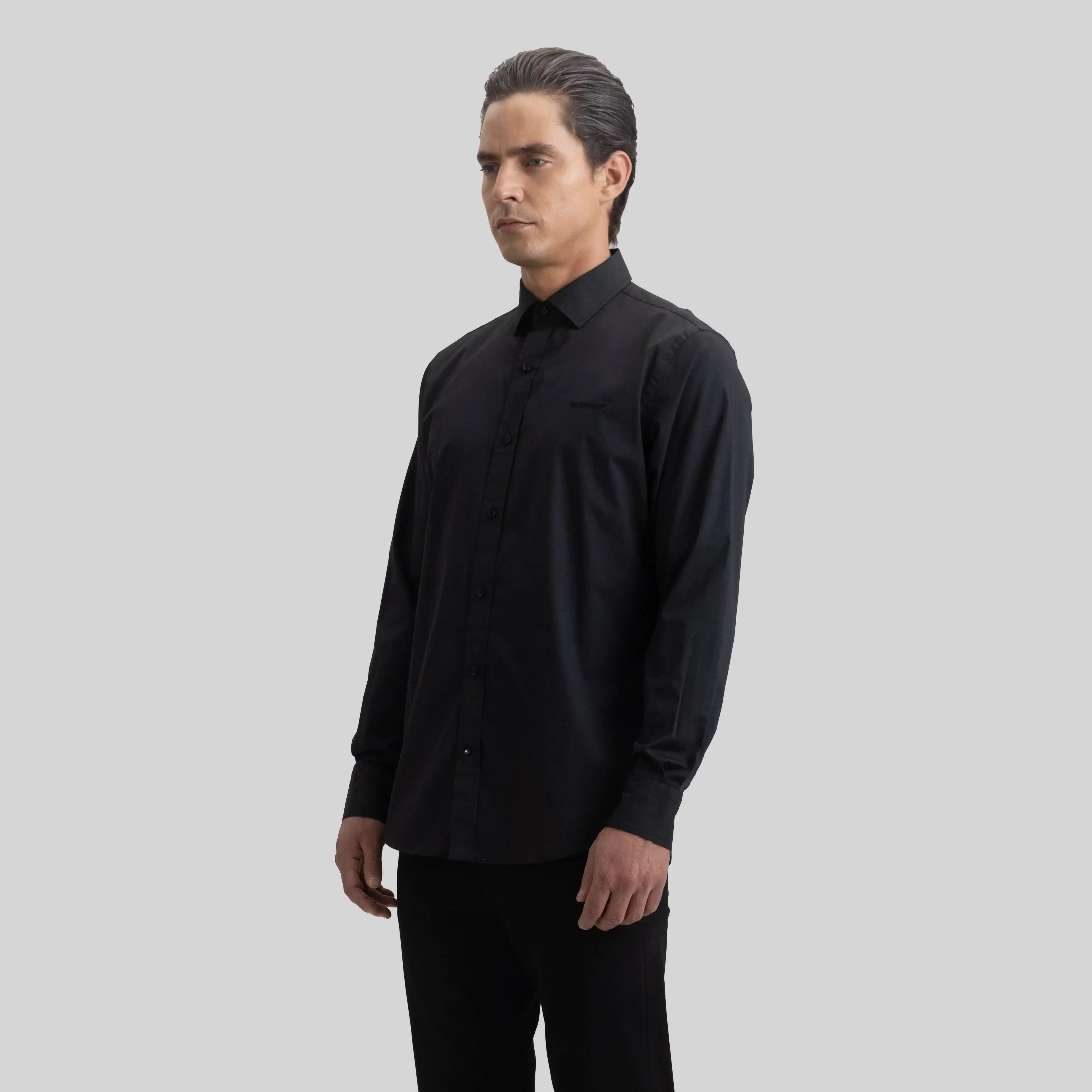 ROLLS SHIRT LONG SLEEVE BLACK - Monastery