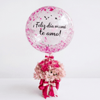 Arreglo de 6 rosas importadas - alstroemeria y globo personalizado