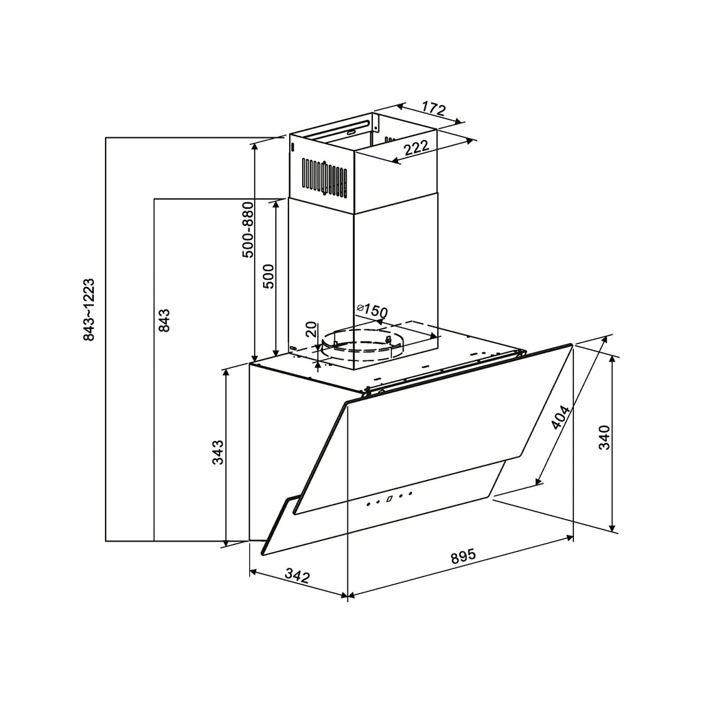 Extractor DRIJA RECTANGULO 90 BLACK