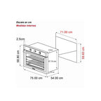 Horno a Gas Gas DRIJA Vidrio Templado Acero Inoxidable Negro ROMA 76 GAS