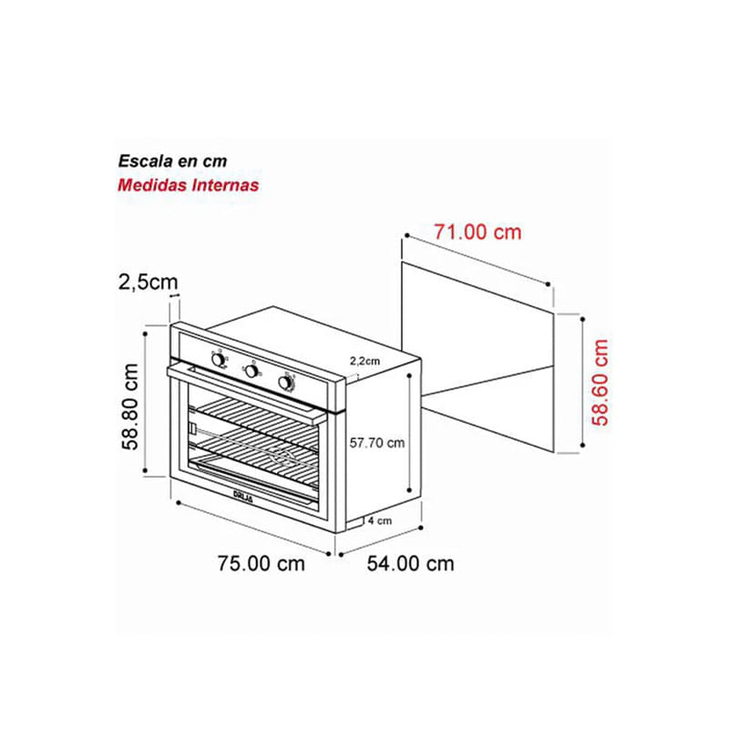 Horno a Gas Gas DRIJA Vidrio Templado Acero Inoxidable Negro ROMA 76 GAS