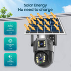 Camara De Seguridad Solar Exterior 4K Con Visión Nocturna  (4G y Tarjeta Sim)