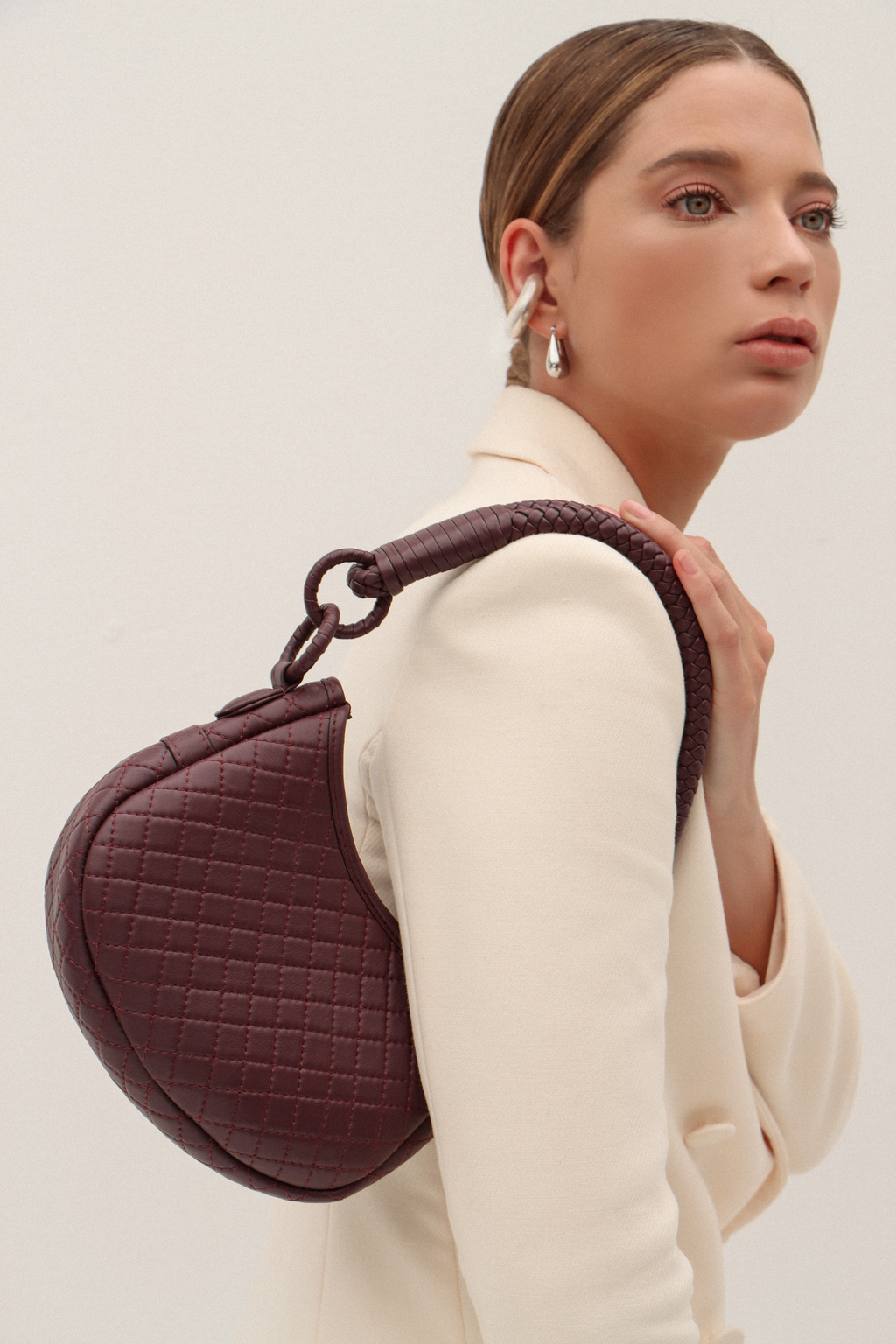 Saddle Mini, Shoulder Bag - Burgundy
