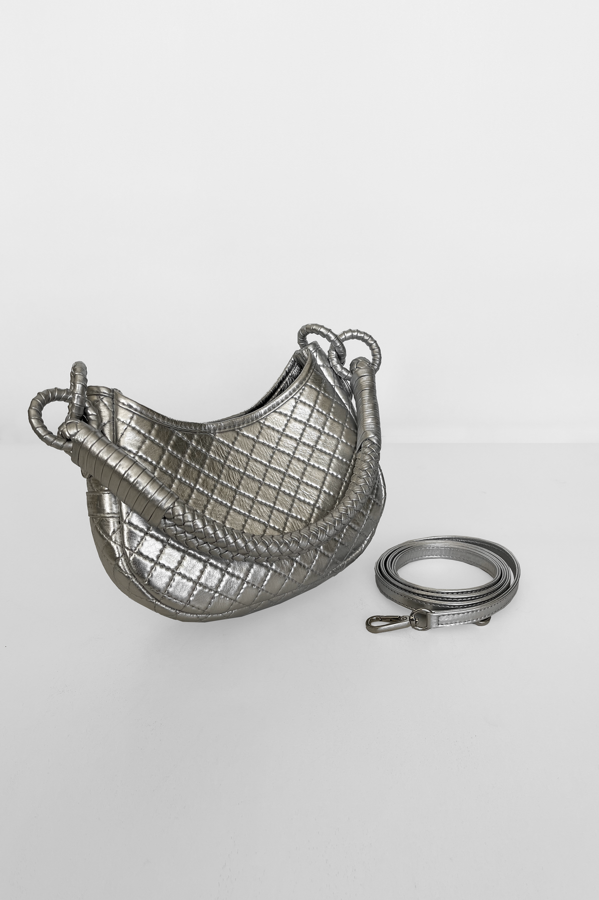 Saddle Mini, Shoulder Bag - Silver