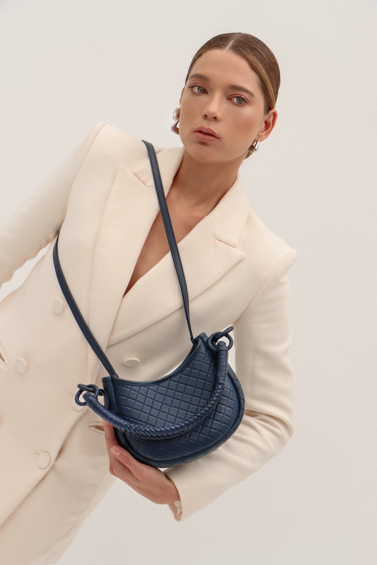 Saddle Mini, Shoulder Bag - Navy Blue