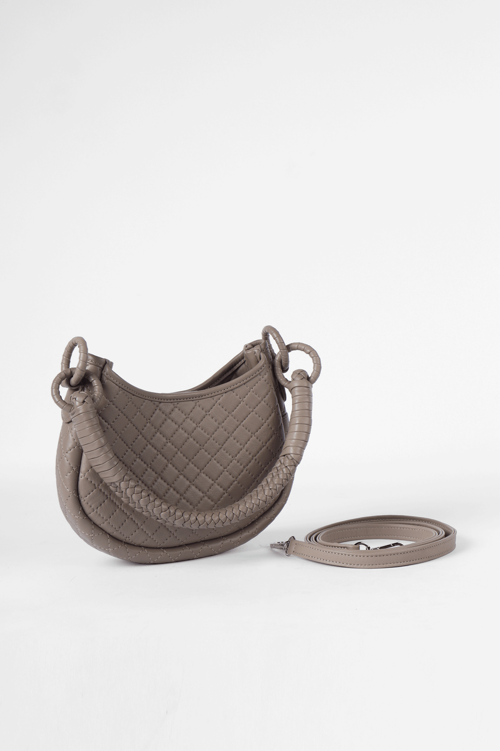 Saddle Mini, Shoulder Bag - Taupe