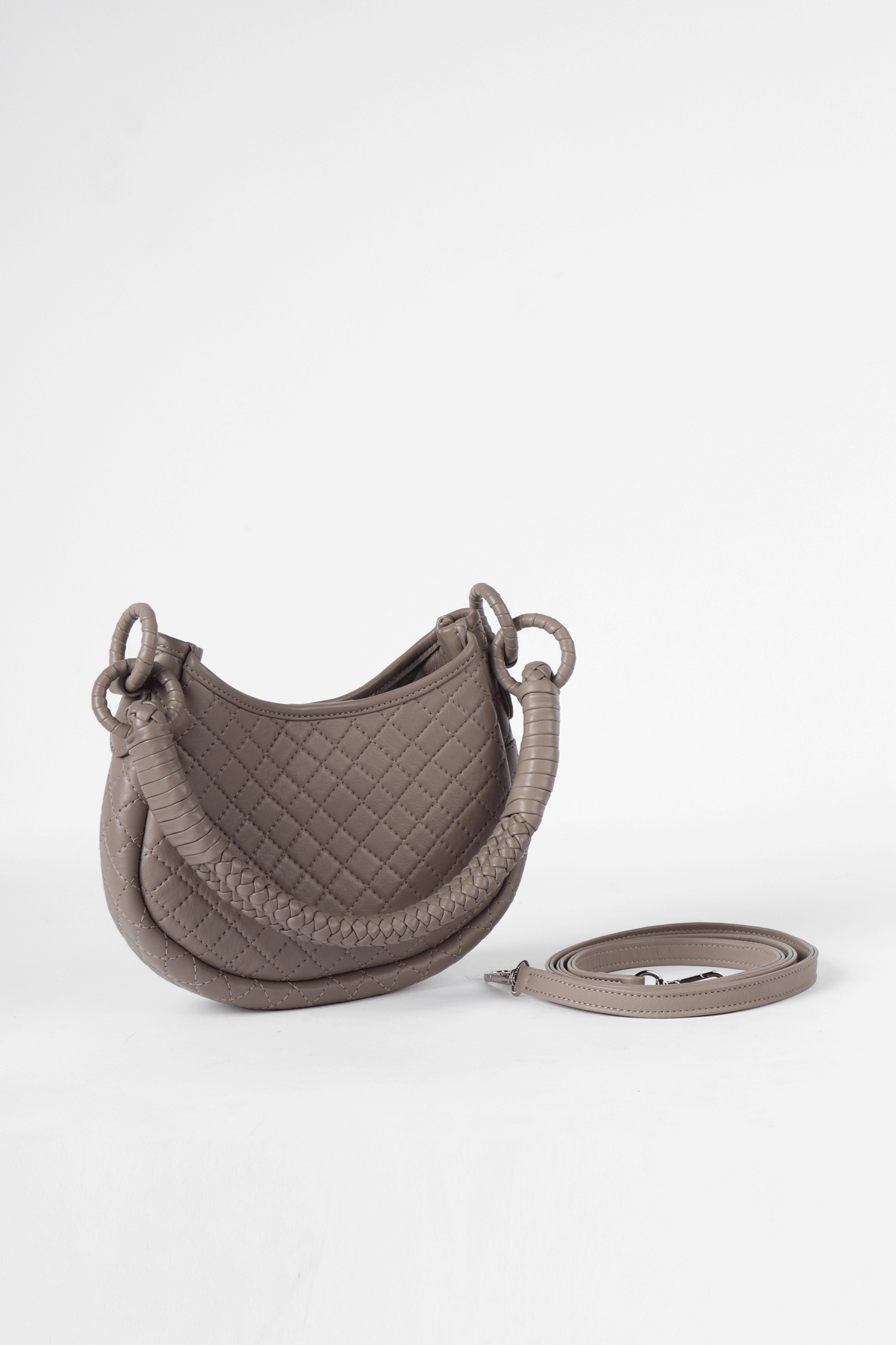 Saddle Mini, Shoulder Bag - Taupe