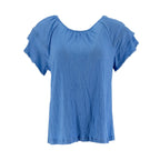 Blusa Marissa Olivia Mangas Cortas Corrugada Para Damas by Marissa Olivia
