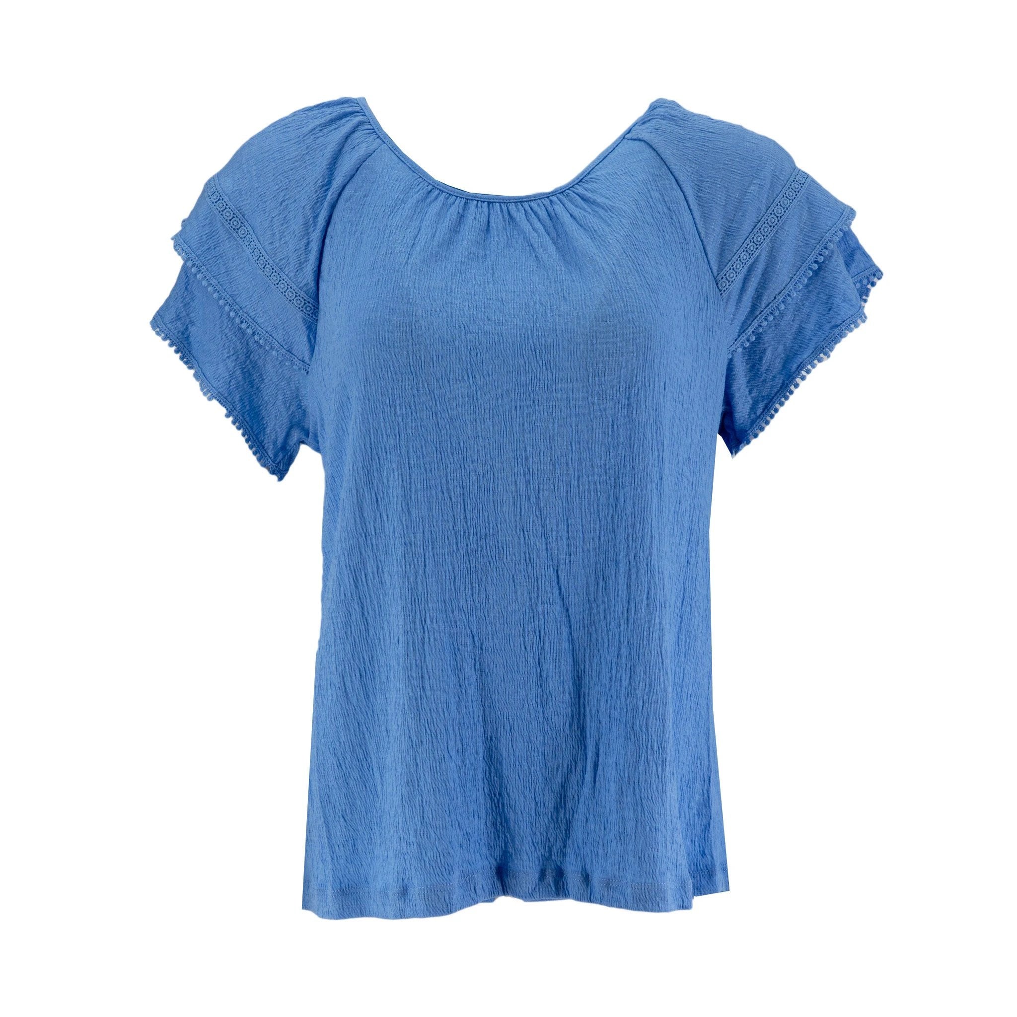 Blusa Marissa Olivia Mangas Cortas Corrugada Para Damas by Marissa Olivia