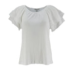 Blusa Marissa Olivia Mangas Cortas Corrugada Para Damas by Marissa Olivia