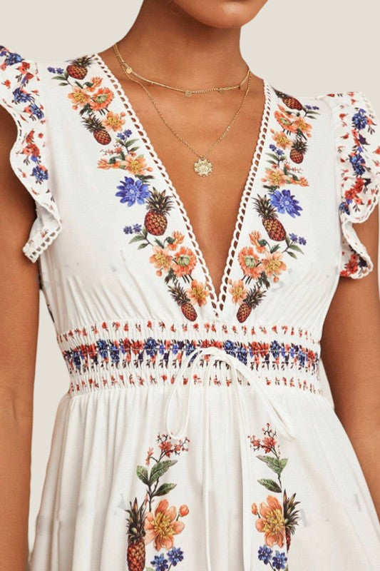 Vestido Sunday Up Mangas Cortas Estampado Para Damas by Sunday Up