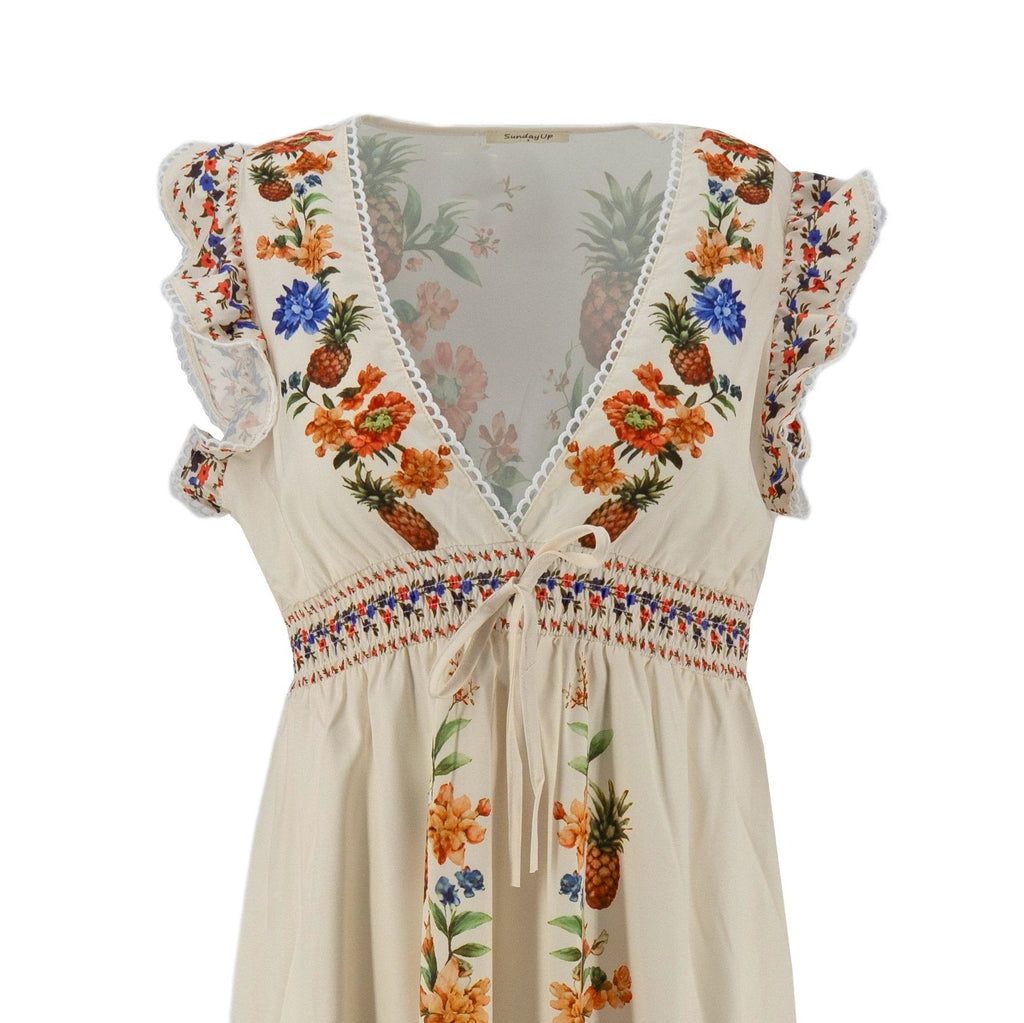 Vestido Sunday Up Mangas Cortas Estampado Para Damas by Sunday Up