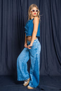 JEANS WIDE LEG CONTRASTE G-M 7624 - Kliquea