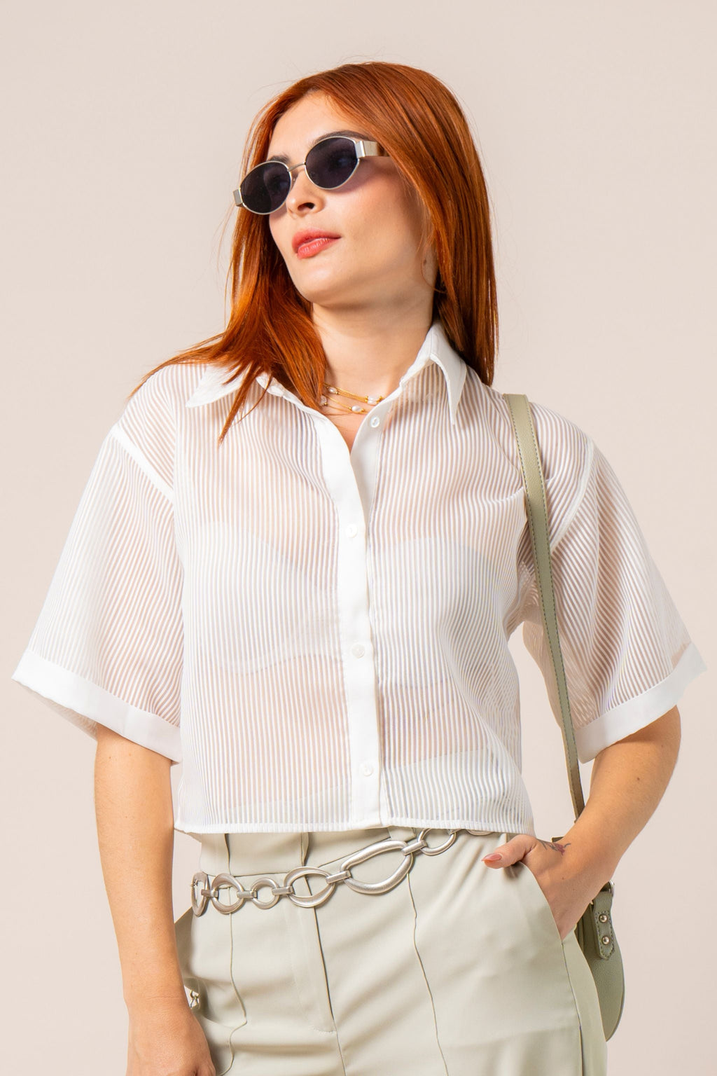CAMISA CORTA ORGANZA B-F 8596.
