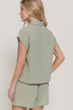 Blusa Active Basic Mangas Cortas Lisa para Damas