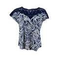Blusa Robert Louis Mangas Cortas Estampado Encaje para Damas – BLUE/IVORY