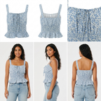 Blusa She + Sky sin Mangas Estampado para Damas – vista 2