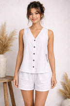 Blusa Available Lisa sin Mangas para Damas – WHITE
